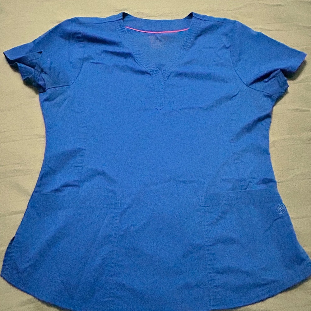 HEALING HANDS Blue Scrub Top